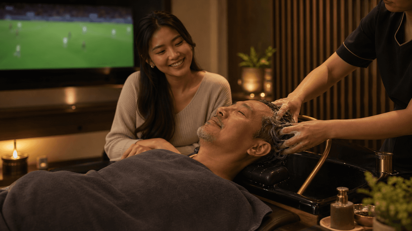Father-Daughter World Cup Gift Malaysia: Bring Dad for a Head Spa After Late-Night Football