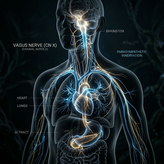 Vagus nerve and parasympathetic pathway