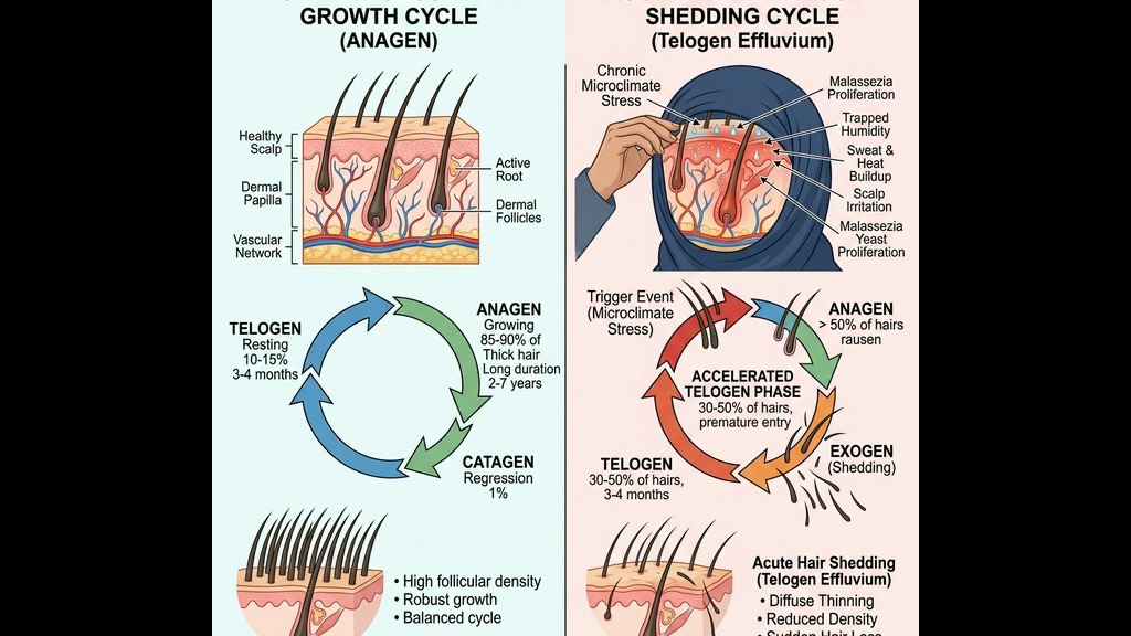 Kitaran Keguguran Rambut Telogen Berbanding Anagen Normal