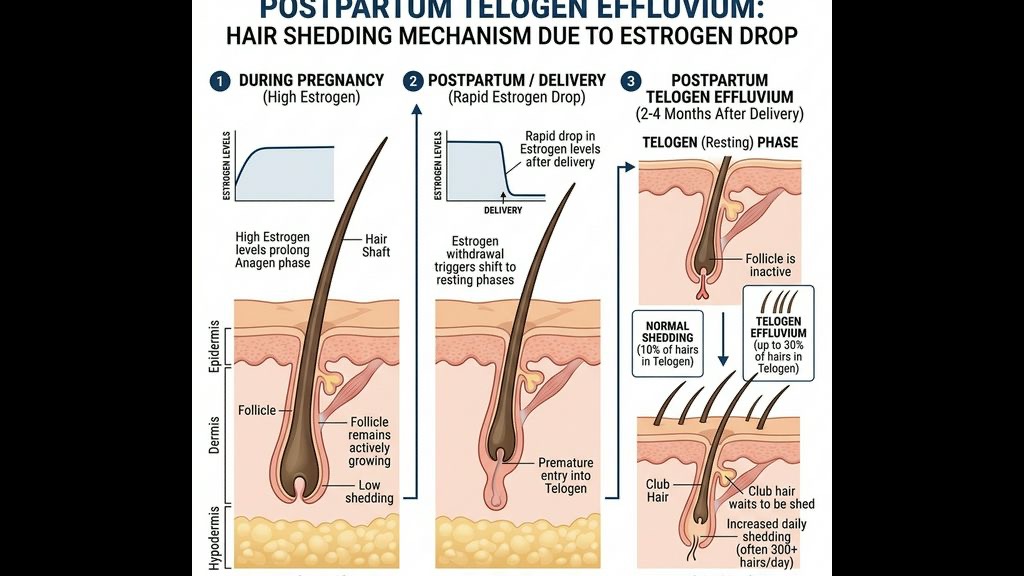 Postpartum Telogen Effluvium Mechanism