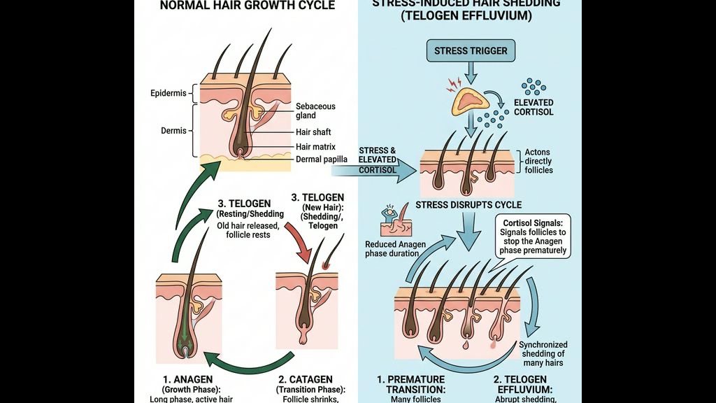 Stress-Induced Hair Shedding Mechanism